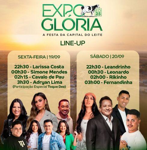 ExpoGlória 2025: programação musical começa hoje com Simone Mendes