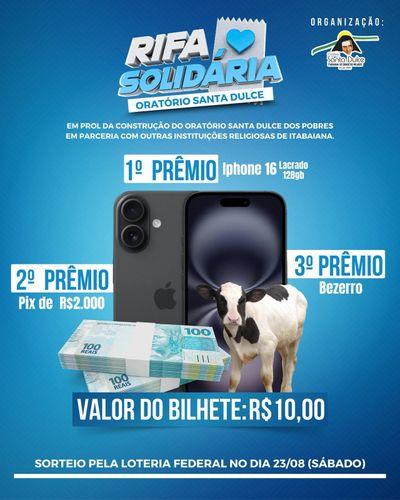 Participe da rifa solidária em prol da construção do Oratório Santa Dulce