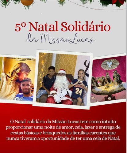 5º Natal Solidário da Missão Lucas promete uma noite de amor e solidariedade em Itabaiana