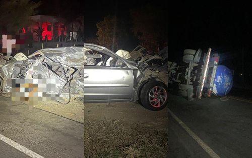 Colisão entre carros e caminhão causa morte e bloqueio na SE-230