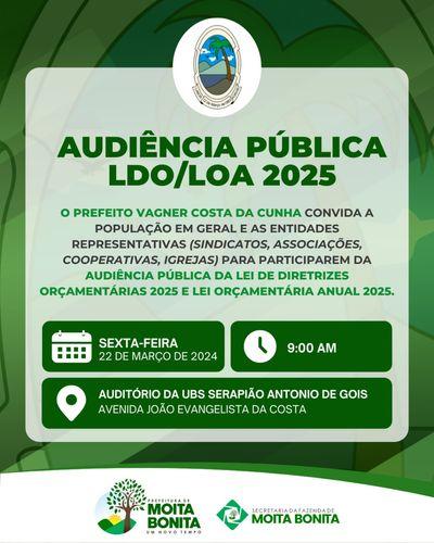 Prefeitura de Moita Bonita realiza Audiência Pública LDO/LOA 2024